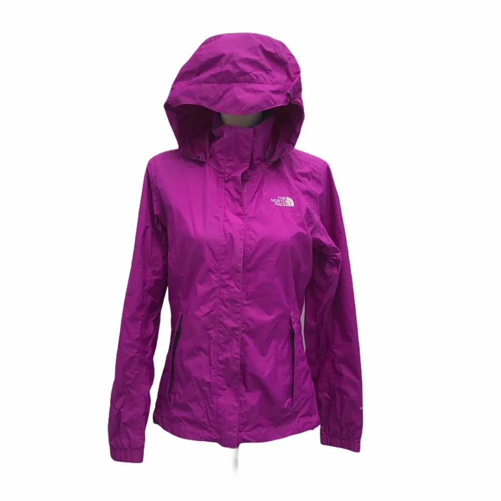 THE NORTH FACE BRIGHT PINK HYVENT RAIN JACKET WITH HOOD
